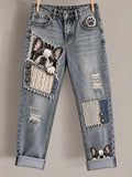 Women‘s  Fun Animals  Art Print Flared Trousers