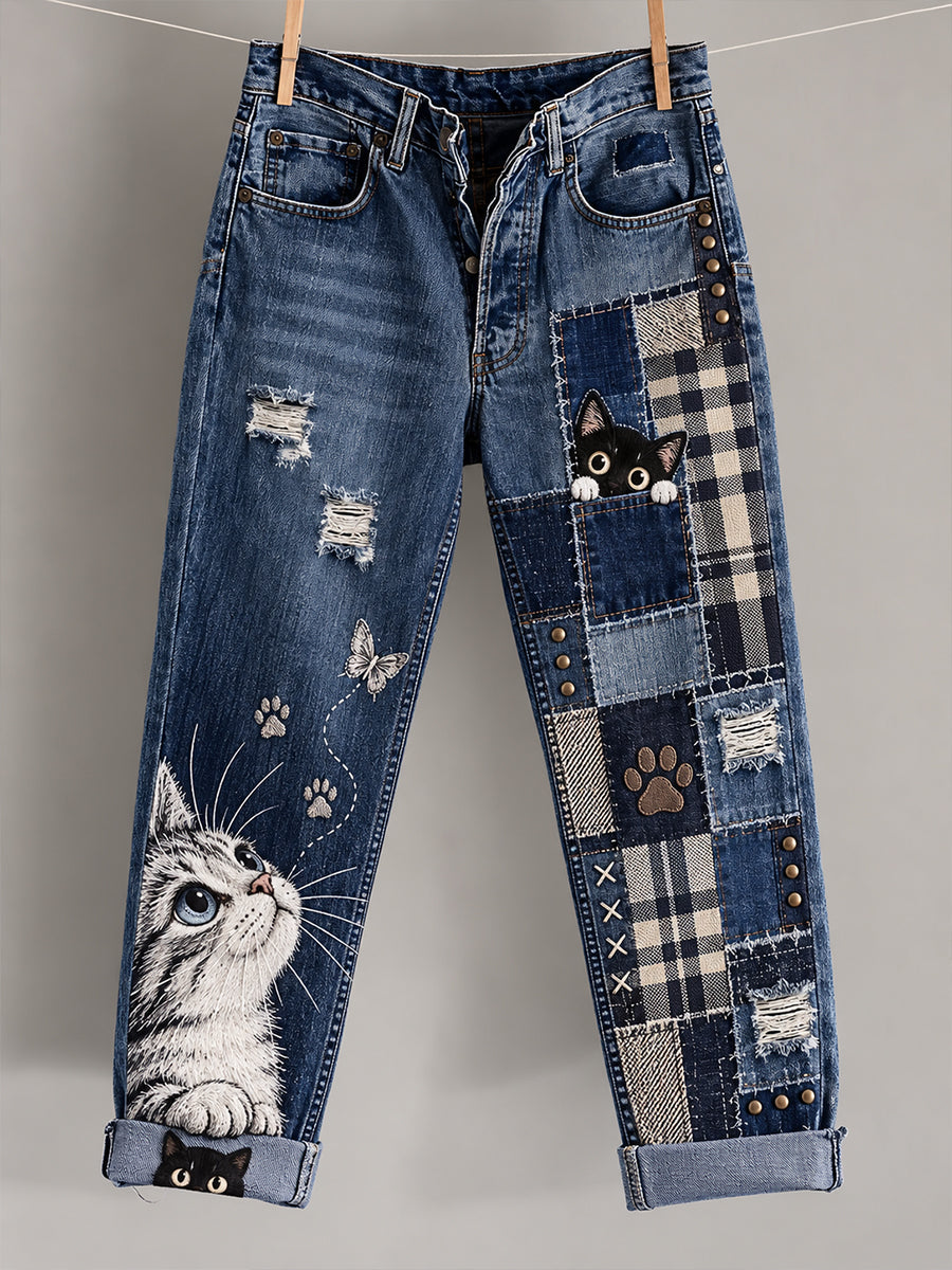 Women‘s  Fun Animals  Art Print Flared Trousers