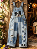 Women's Fun Animal  Art Print Casual Overalls