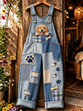 Women's Fun Animal Art Print Casual Overalls