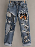 Women's Fun Animals Art Print Flared Trousers