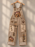 Women's Fun Animal  Art Print Casual Overalls