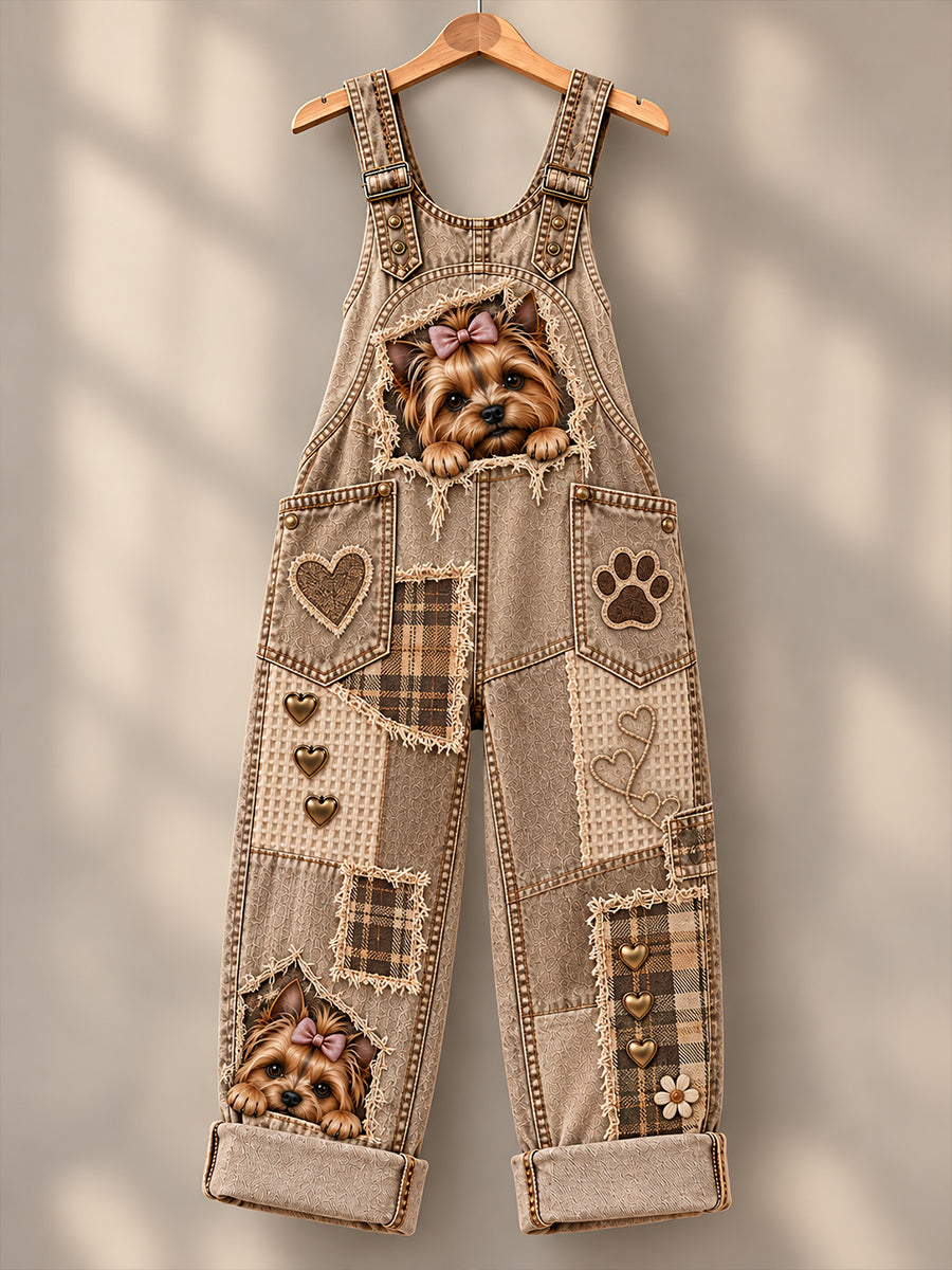 Women's Fun Animal  Art Print Casual Overalls