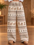Women's Animal Dog Art Printed Flannel Pants