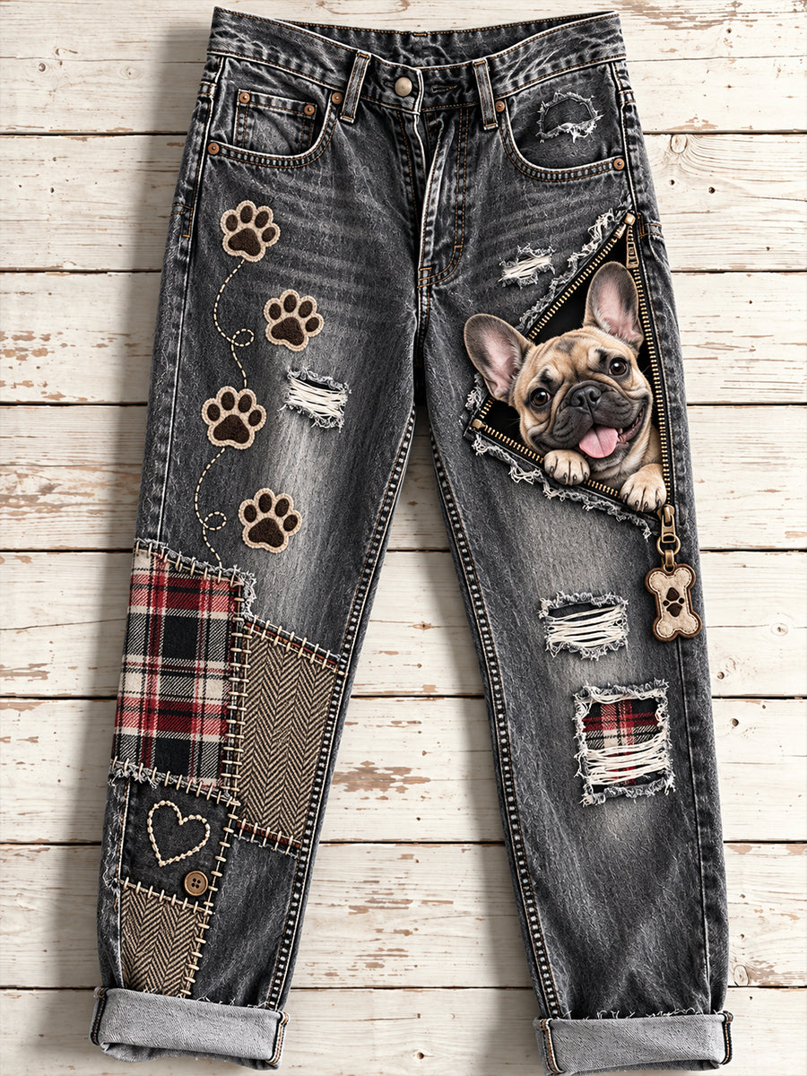 Women's Fun Animals  Art Print Flared Trousers