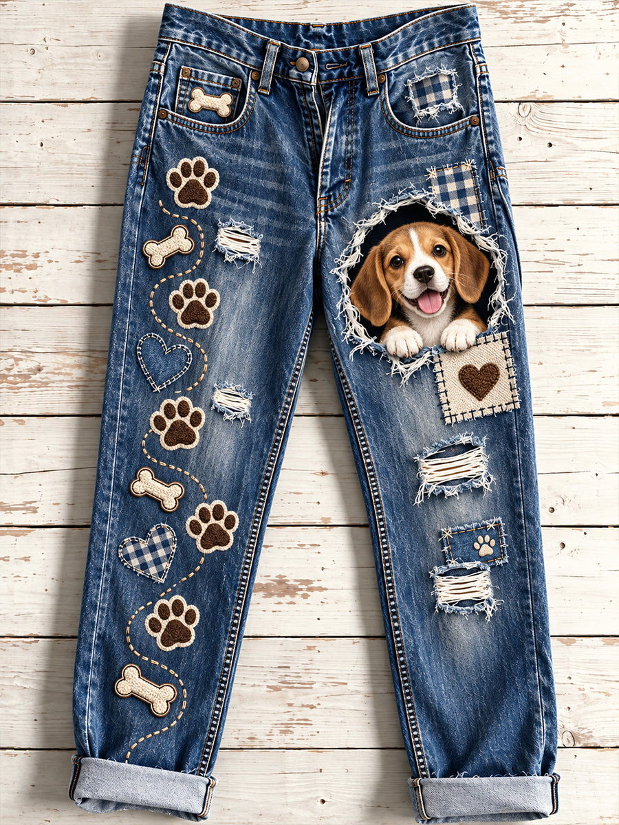 Women's Fun Animals  Art Print Flared Trousers
