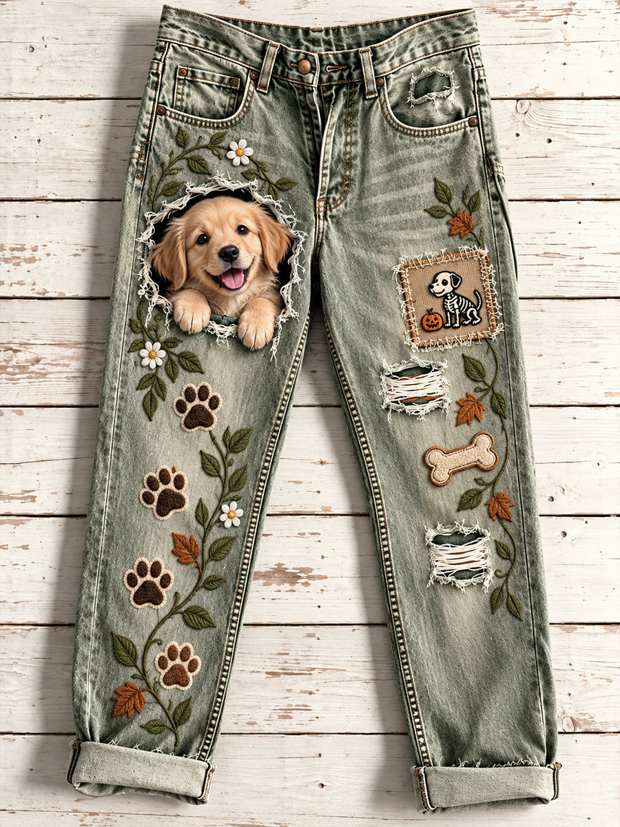 Women's Fun Animals  Art Print Flared Trousers