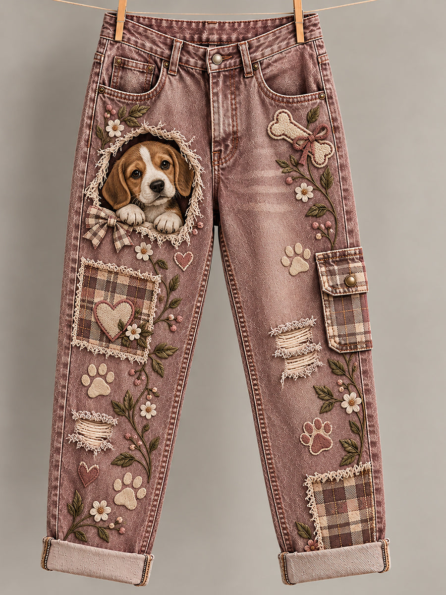 Women's Fun Animals Art Print Flared Trousers