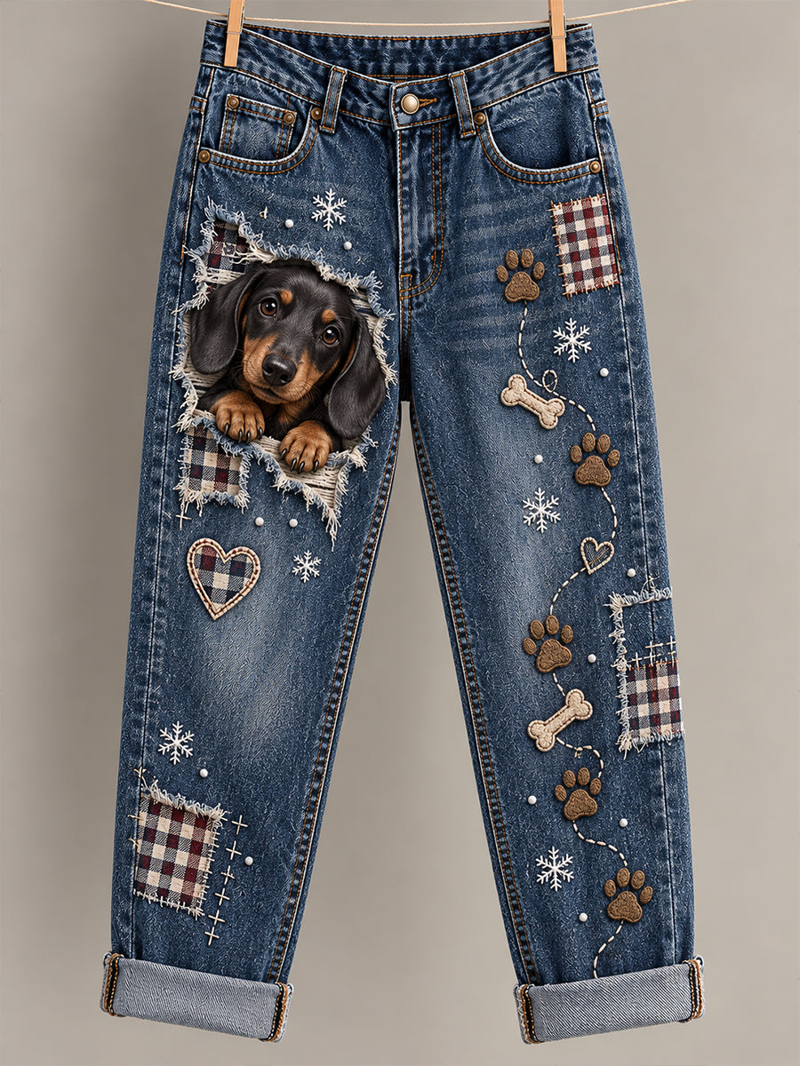 Women's Fun Animals Art Print Flared Trousers