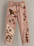 Women's Fun Animal  Art Print Flared Trousers