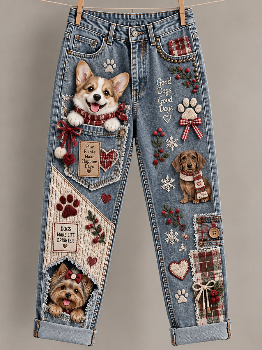 Women's Fun Animal  Art Print Flared Trousers