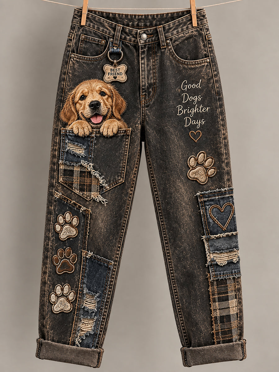 Women's Fun Animal  Art Print Flared Trousers