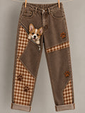 Women's Fun Animal  Art Print Flared Trousers