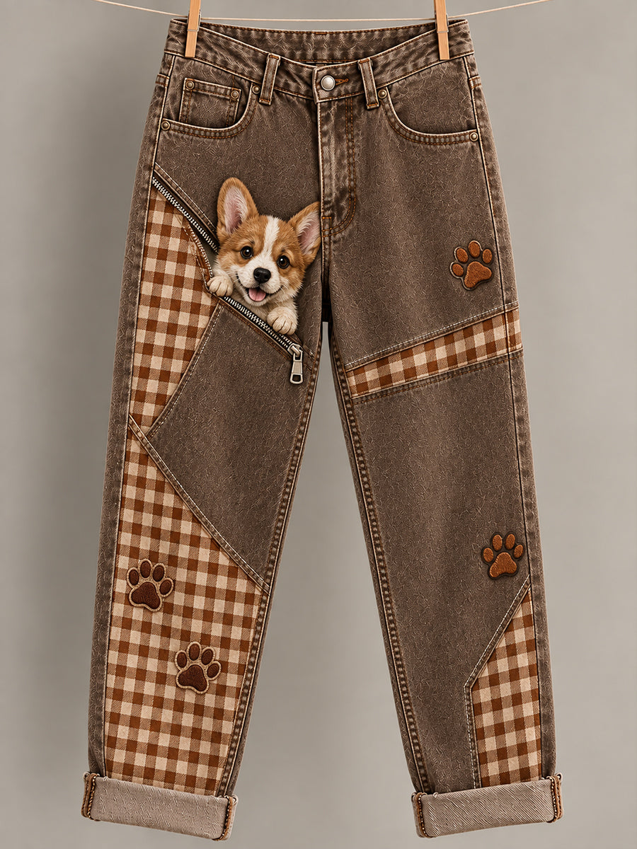 Women's Fun Animal  Art Print Flared Trousers